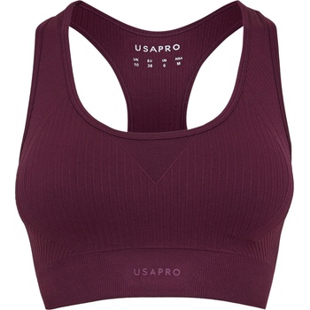 USA Pro UP Seamless Crop Sports Bra - Dark Cherry