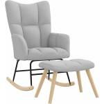 vidaXL Люлеещ се стол с табуретка за крака Cloud Grey Fabric (4016799)