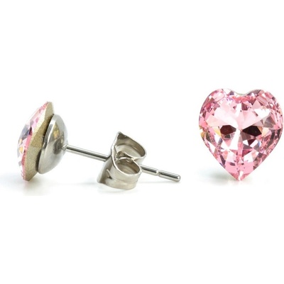 JSB se Swarovski Elements srdíčko světle růžové pecky 713854 lt-rose
