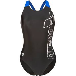 arena Дамски бански костюм Arena Women's Scratchy Swimsuit V Back Swimsuit - Black / Neon Blue - размер 38 (EU) (150-5861-0113)