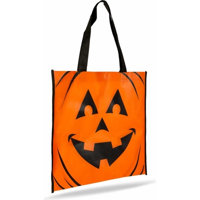 Halloweenska darčeková taška - tekvica - 35 x 37 cm - oranžová