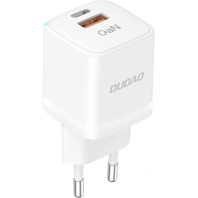 Dudao Захранване за ел. мрежа с USB-A и USB-C изходи и технология за бързо зареждане - Dudao A13Pro GaN Fast Wall Charger 33W (бял) (A13Pro)