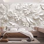 Decono Фототапет 3d Бели цветя