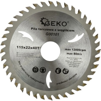 GEKO Kotouč pilový vidiový 115x22x40T