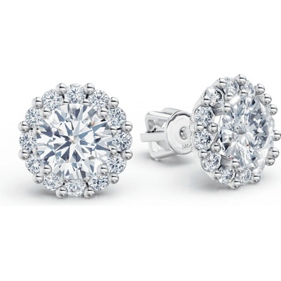 DF zlaté náušnice 3708 z bieleho zlata s diamantmi s celkovou hmotnosťou 2,40 ct
