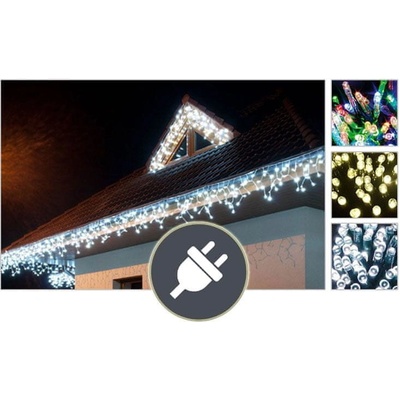 CoolCeny LED vánoční závěs do okna déšť 2,5 metru Bílá teplá