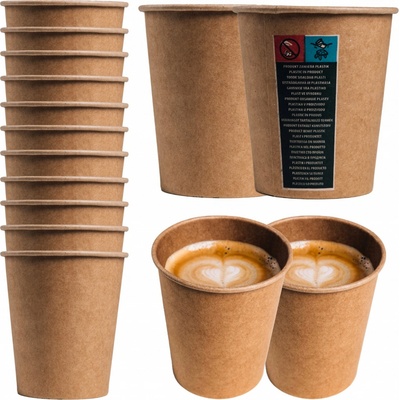 Papírové Kelímky Na horké a studené nápoje 250ml Kraft Kelímky Na Kávu – Zboží Mobilmania
