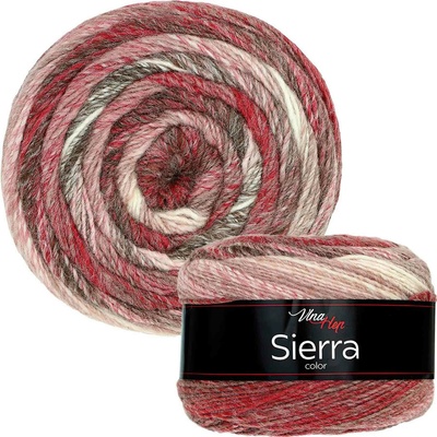Pletací / háčkovací příze Vlna-Hep SIERRA 7218 vínovo-smetanová, efektní 150g/450m