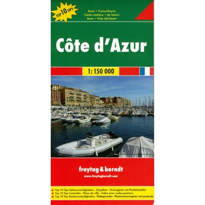 Automapa Côte ďAzur Azurové pobřeží 1:150 000