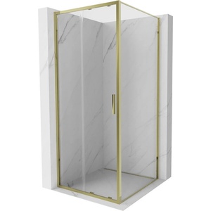 Mexen Exo-S плъзгаща се душ кабина 95 x 95 см, прозрачна, златна - 8151-095-095-50-00 (8151-095-095-50-00)