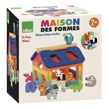 Vilac Дървен сортер - къща за сортиране и подреждане по дизайн на Andy Westface - Vilac (7404)