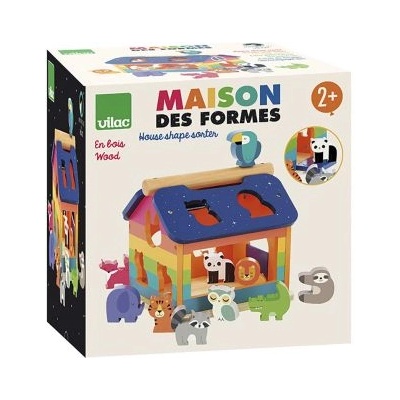 Vilac Дървен сортер - къща за сортиране и подреждане по дизайн на Andy Westface - Vilac (7404)