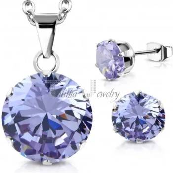 Image 1 of Talitha Дамски комплект колие и обеци " Виолетов Блясък"