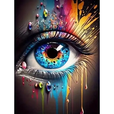 Norimpex - Puzzle Diamant painting: Colored eye 30x40cm - 1 - 39 piese