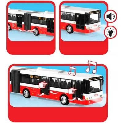 Rappa kloubový autobus se zvukem a světly, 1:43, 36cm, vícebarevný