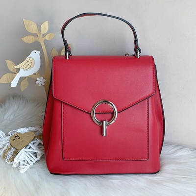 Дамска Чанта-Раница Червена - Модел 7019