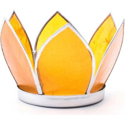 Milujeme Kameny Svícen - lotosový květ - oranžový