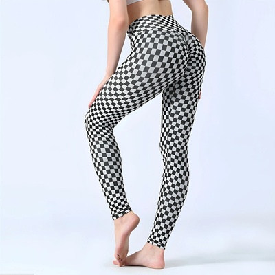IZMAEL Push Up Legíny Chessboard KP14870 čierna