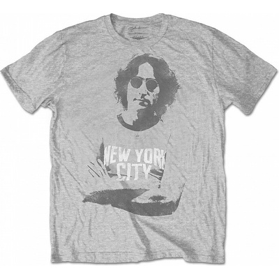 John Lennon tričko NYC Grey