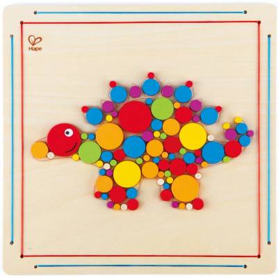 HaPe International Детска дървена мозайка HaPe International - Трицераптор (H5137)