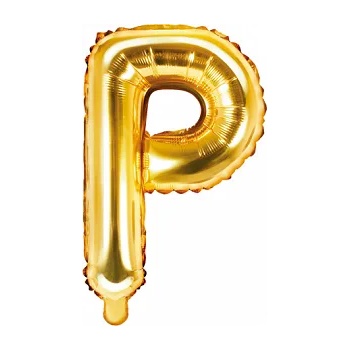 Image 1 of PartyDeco Балон от фолио Mini - Буква Р 35см златен