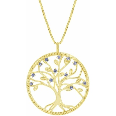 Eppi Stříbrný tanzanitový přívěsek ve tvaru stromu života Byrd P38082