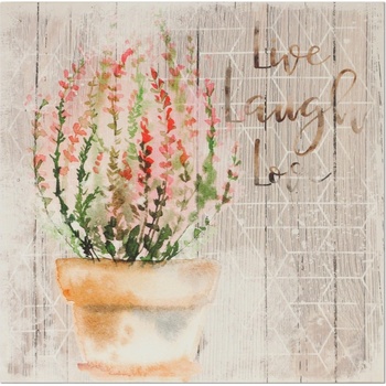 Obraz na plátně Live Laugh Love, 28 x 28 x 1,5 cm
