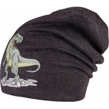 Dráče Bavlnená čiapka Dráča Pepe 22 dinosaurus čierna / melír