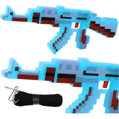 LEAN Toys Pikselová puška světla zvuky zelená 39 cm