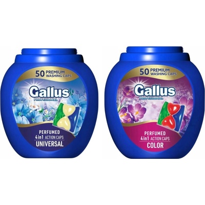 Gallus parfémované kapsle na praní 4v1 barva + univerzální 2 x 50 PD