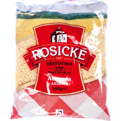 Rosické těstoviny bezvaječné abeceda, 0,5 kg