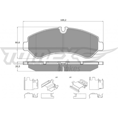 Sada brzdových platničiek kotúčovej brzdy TOMEX Brakes TX 19-52