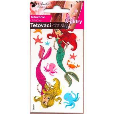 Tetovací obtisky s glitry 10 5x6cm mořské víly