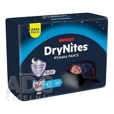 Huggies DryNites M pre chlapcov 4-7 17-30 kg 1x26 ks