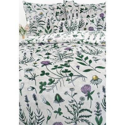 MKLuzkoviny.cz Povlečení mikroplyš Exclusive Herbář světle šedý 140x200 70x90 – Zboží Mobilmania