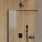 Omnires Slimline квадратна шапка за душ 200x200 мм, матово черна (WG220-OBL)