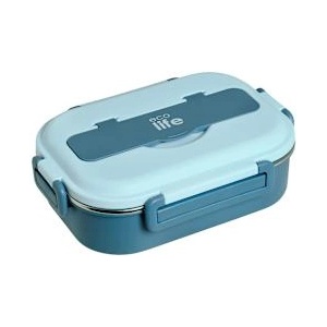 Ecolife Кутия за храна 1л 3 части Blue