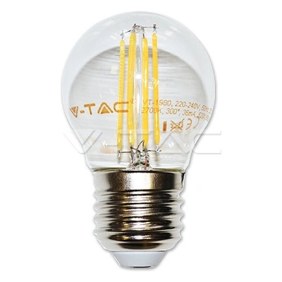 V-TAC Retro LED žiarovka E27, 4W, 400lm, G45, 3000K