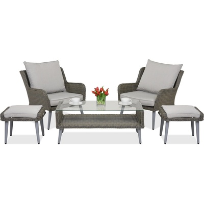 Garden Point Градински мебели Bilbao Terrace + 2 пуфа Garden Point сив (GAP424-TERPU)