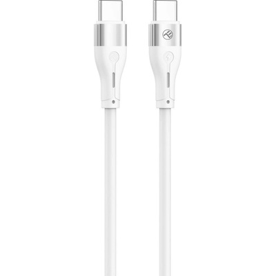 Tellur Силиконов кабел Tellur от USB-C към USB-C - Бял (TLL155501)