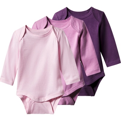 Lupilu Dětské body s dlouhými rukávy 3kusy lila fialová světle růžová – Zboží Dáma