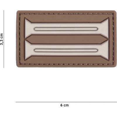 Gumová nášivka 101 Inc German Insignia - hnedá