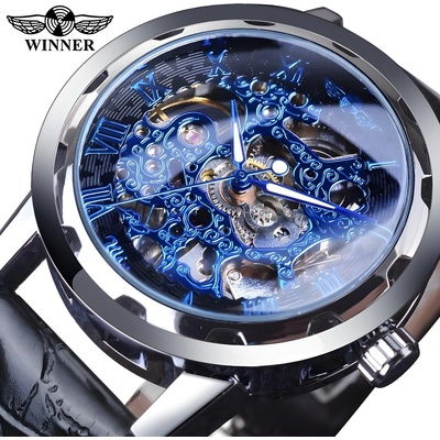 Winner Часовник Winner RE-14451 - Черен / Сребърен / Син KP14451 (RE-14451)