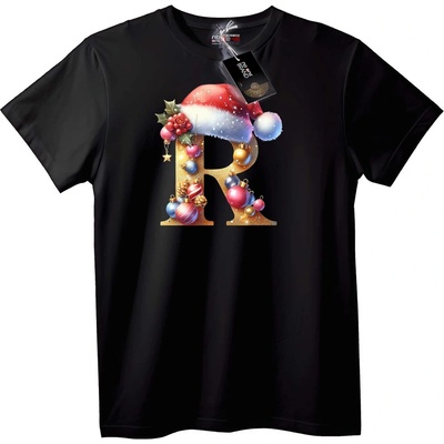 NOONEBRAND Тениска Коледна буква R - 6XL, White
