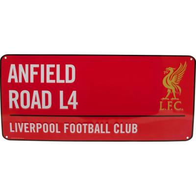 Liverpool FC Plechová ceduľa Liverpool FC, červená, 40x18 cm