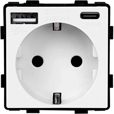 Luxon КОНТАКТ С usb-a+c И ДЕТСКА ЗАЩИТА МЕХАНИЗЪМ БЯЛ luxon (737494801355)