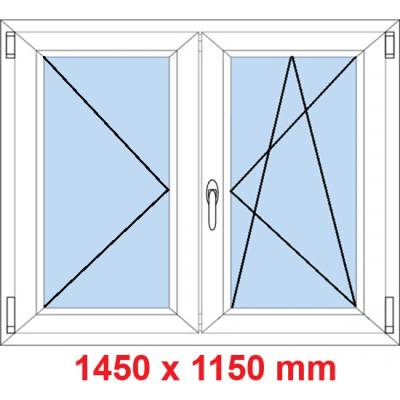 Soft Dvoukřídlé plastové okno 1450 x 1150 mm O+OS Bílá