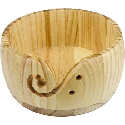 Pro Háčkování Miska na klubíčko dřevěná 13,5 x 8 cm přírodní