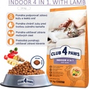 Krmivo pre mačky CLUB 4 PAWS Premium Indoor 4 in 1 For adult cats with lamb 14 kg
