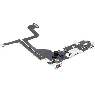 AppleMix Napájací a dátový konektor s flex káblom + mikrofóny pre Apple iPhone 13 Pro - strieborný - kvalita A+